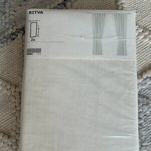 IKEA RITVA White Curtains 1 pair  57x98 NWT